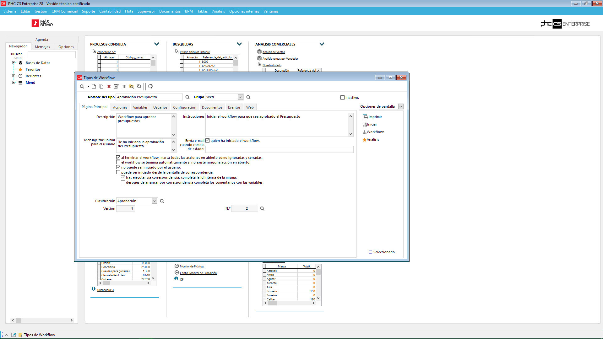 hc araujo phc cs tipos de workflow