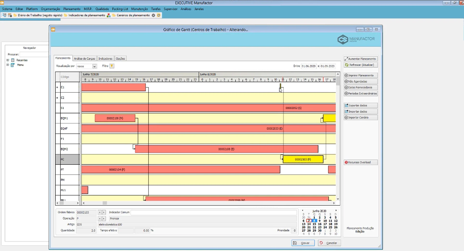Solucao industria Grafico Gantt